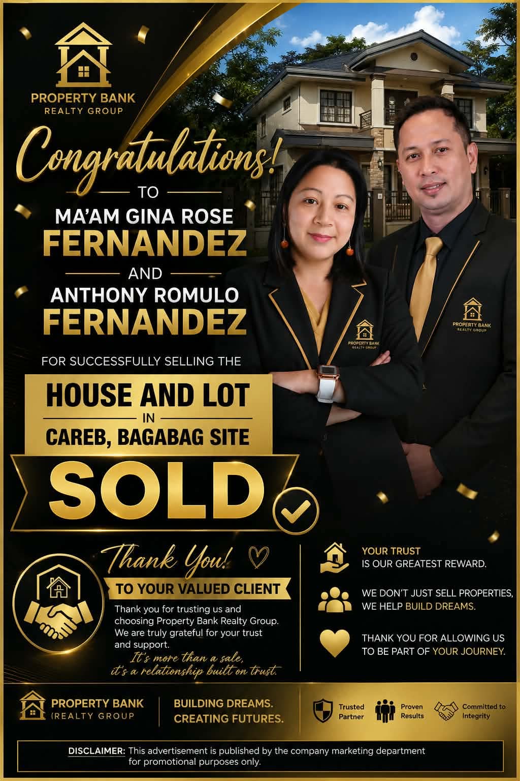 Property Bank Realty Group Property Specialist achievement